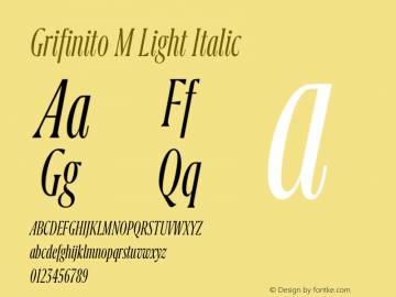 Grifinito M Light Italic Version 2.001图片样张