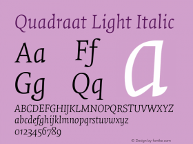 Quadraat-LightItalic Version 8.001图片样张