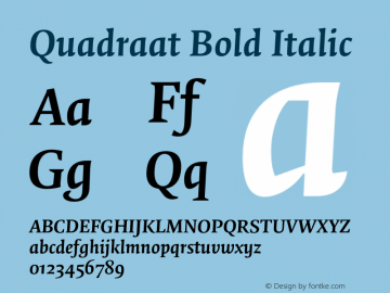 Quadraat-BoldItalic Version 8.001图片样张