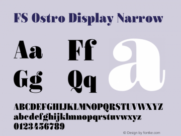 FSOstroDisplay-Narrow Version 1.001; ttfautohint (v1.8) Font Sample