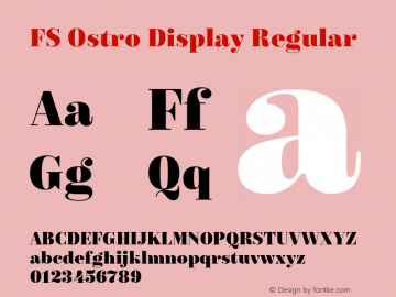 FSOstroDisplay-Regular Version 1.001; ttfautohint (v1.8) Font Sample