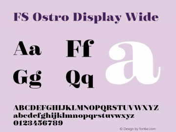 FSOstroDisplay-Wide Version 1.001; ttfautohint (v1.8) Font Sample