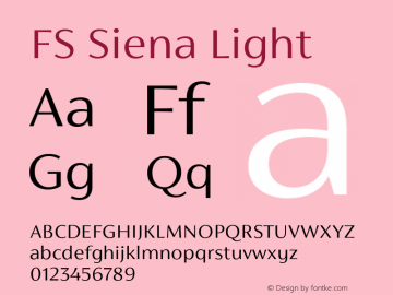 FSSiena-Light Version 1.001; ttfautohint (v1.5) Font Sample