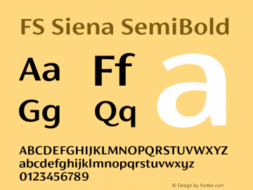 FSSiena-SemiBold Version 1.001; ttfautohint (v1.5) Font Sample