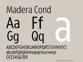 Madera Cond Version 2.01 Font Sample