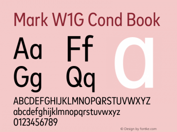 Mark W1G Cond Book Version 1.00, build 9, g2.6.4 b1272, s3 Font Sample