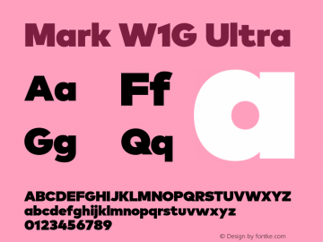 Mark W1G Ultra Version 1.00, build 8, g2.6.4 b1272, s3 Font Sample