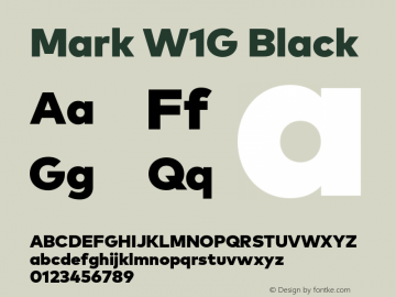 Mark W1G Black Version 1.00, build 8, g2.6.4 b1272, s3 Font Sample