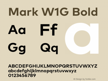 Mark W1G Bold Version 1.00, build 8, g2.6.4 b1272, s3 Font Sample