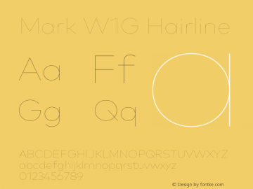 Mark W1G Hairline Version 1.00, build 8, g2.6.4 b1272, s3 Font Sample