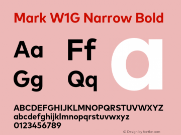 Mark W1G Narrow Bold Version 1.00, build 8, g2.6.4 b1272, s3 Font Sample
