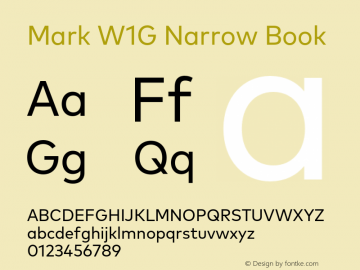 Mark W1G Narrow Book Version 1.00, build 8, g2.6.4 b1272, s3 Font Sample