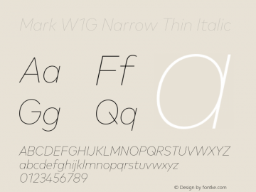 Mark W1G Narrow Thin Italic Version 1.00, build 8, g2.6.4 b1272, s3图片样张