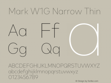 Mark W1G Narrow Thin Version 1.00, build 8, g2.6.4 b1272, s3 Font Sample