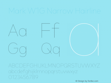 Mark W1G Narrow Hairline Version 1.00, build 8, g2.6.4 b1272, s3 Font Sample