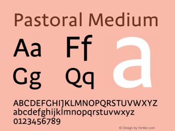 Pastoral Medium Version 1.00 Font Sample