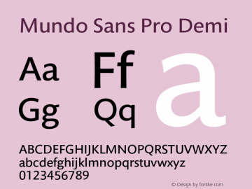 Mundo Sans Pro Demi Version 1.00, build 5, s3图片样张