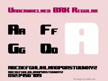 Underwhelmed BRK Regular Version 1.06 Font Sample