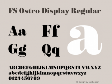 FS Ostro Display Regular Version 1.001; ttfautohint (v1.8) Font Sample