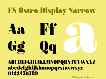 FS Ostro Display Narrow Version 1.001; ttfautohint (v1.8) Font Sample