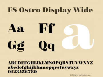 FS Ostro Display Wide Version 1.001; ttfautohint (v1.8) Font Sample