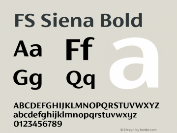 FS Siena Bold Version 1.001; ttfautohint (v1.5) Font Sample