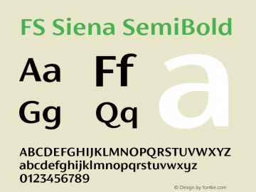 FS Siena SemiBold Version 1.001; ttfautohint (v1.5) Font Sample