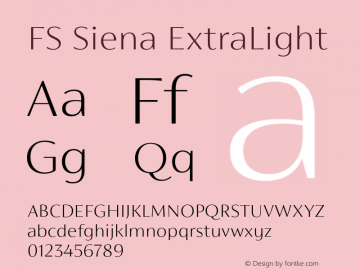 FS Siena ExtraLight Version 1.001; ttfautohint (v1.5)图片样张