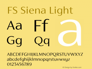 FS Siena Light Version 1.001; ttfautohint (v1.5) Font Sample