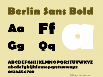 Berlin Sans Bold Version 1.000;PS 1.0;hotconv 1.0.86;makeotf.lib2.5.63406 Font Sample