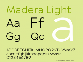 Madera Light Version 2.01 Font Sample