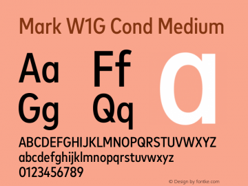 Mark W1G Cond Medium Version 1.00, build 9, g2.6.4 b1272, s3 Font Sample