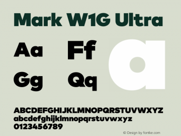 Mark W1G Ultra Version 1.00, build 8, g2.6.4 b1272, s3 Font Sample