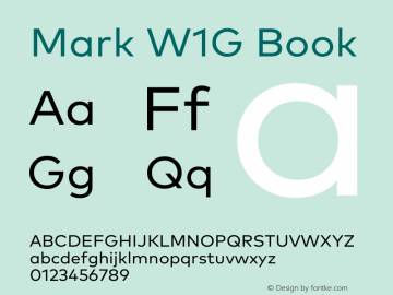 Mark W1G Book Version 1.00, build 8, g2.6.4 b1272, s3 Font Sample