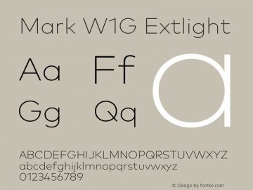 Mark W1G Extlight Version 1.00, build 8, g2.6.4 b1272, s3 Font Sample