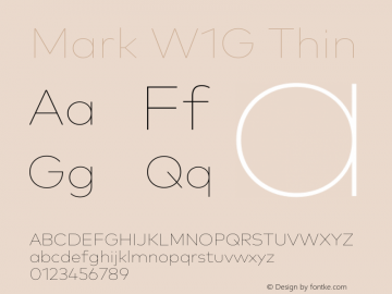 Mark W1G Thin Version 1.00, build 8, g2.6.4 b1272, s3 Font Sample