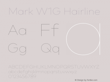 Mark W1G Hairline Version 1.00, build 8, g2.6.4 b1272, s3 Font Sample