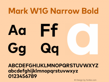 Mark W1G Narrow Bold Version 1.00, build 8, g2.6.4 b1272, s3 Font Sample