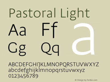 Pastoral Light Version 1.00 Font Sample