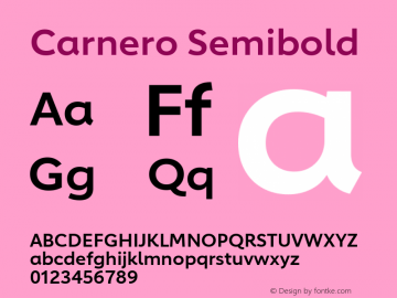 Carnero Semibold Version 1.10, build 11, s3 Font Sample