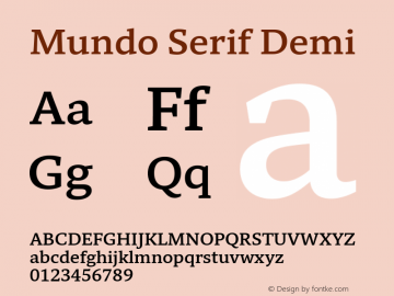 Mundo Serif Demi Version 1.00, build 10, s3图片样张