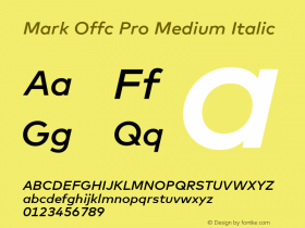 Mark Offc Pro Medium Italic Version 7.504; 2013; Build 1022图片样张