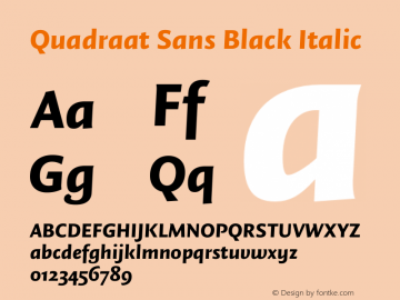 Quadraat Sans Black Italic Version 8.001 | wf-rip DC20190410图片样张