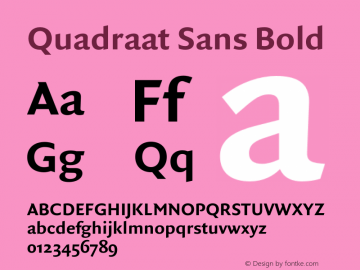 Quadraat Sans Bold Version 8.001 | wf-rip DC20190410图片样张