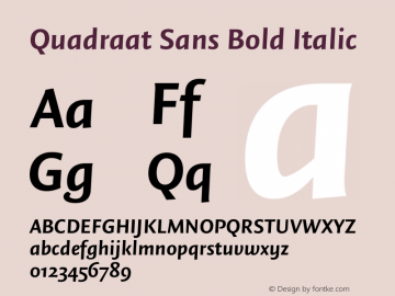 Quadraat Sans Bold Italic Version 8.001 | wf-rip DC20190410图片样张