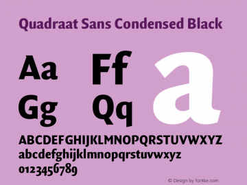 Quadraat Sans Cond Black Version 8.001 | wf-rip DC20190410 Font Sample