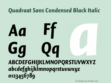 Quadraat Sans Cond Black Italic Version 8.001 | wf-rip DC20190410图片样张