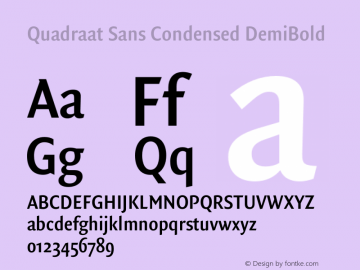 Quadraat Sans Cond DemiBold Version 8.001 | wf-rip DC20190410图片样张