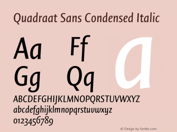 Quadraat Sans Cond Italic Version 8.001 | wf-rip DC20190410图片样张
