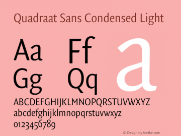 Quadraat Sans Cond Light Version 8.001 | wf-rip DC20190410图片样张